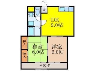 五十鈴ハイツの物件間取画像